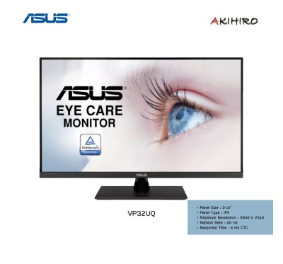 MONITOR (จอมอนิเตอร์) ASUS VP32UQ - 31.5" IPS 4K SPEAKERS HDR FREESYNC 3Y 3M